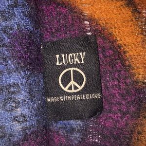 Lucky brand vibrant colored wool scarf.